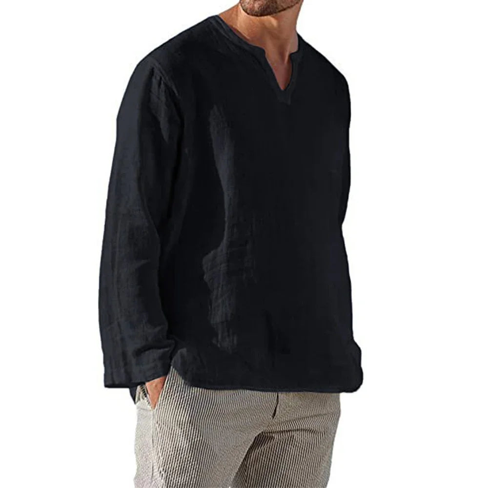 Long Sleeve Cotton Linen Shirt
