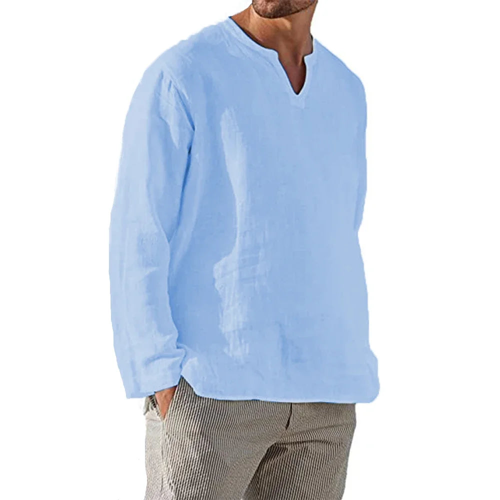 Long Sleeve Cotton Linen Shirt