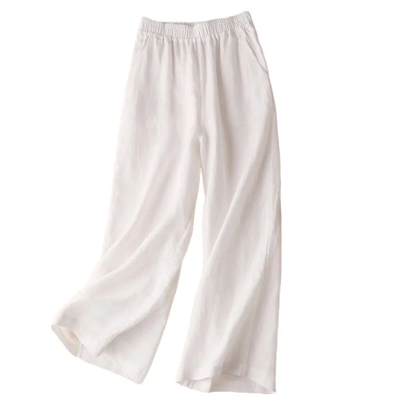 Women Cotton Linen Wide Leg Pants