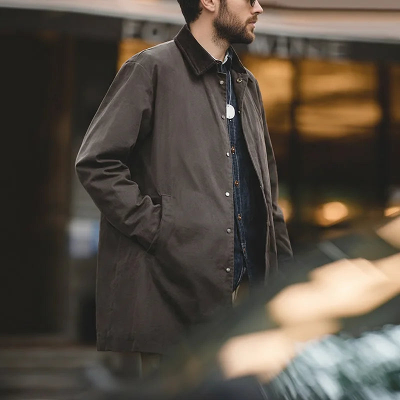 Men's Vintage Waxed Windbreaker Jacket