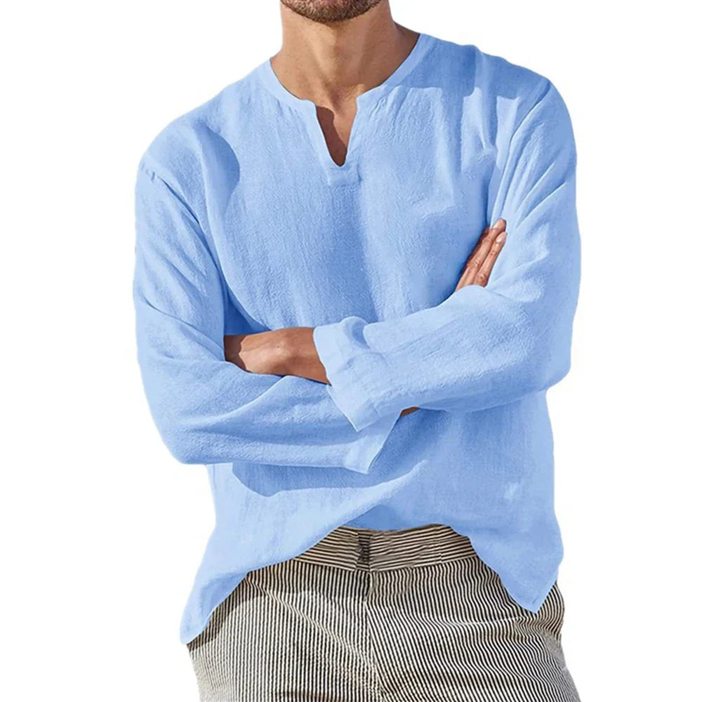Long Sleeve Cotton Linen Shirt