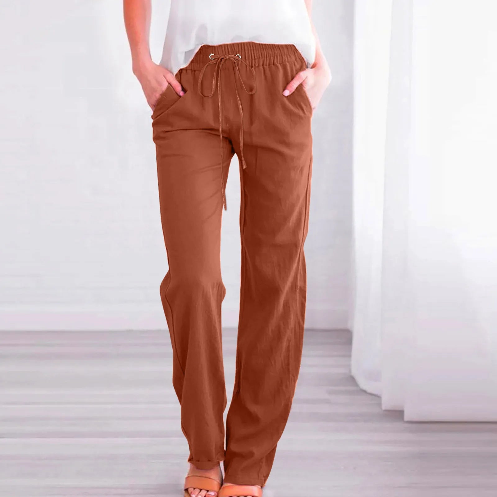 Women Cotton Linen Pants