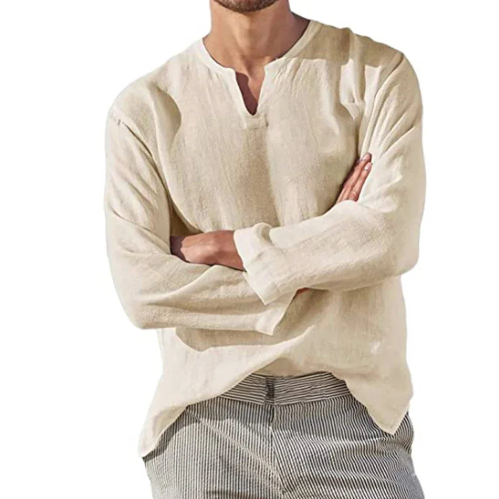 Long Sleeve Cotton Linen Shirt