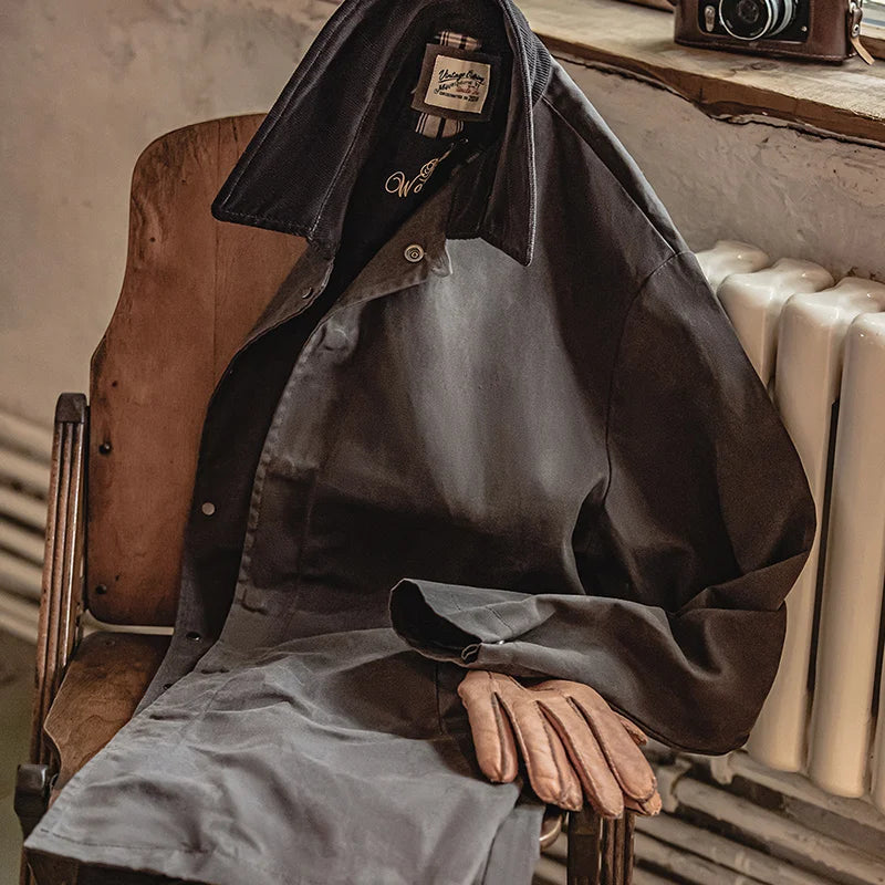 Men's Vintage Waxed Windbreaker Jacket