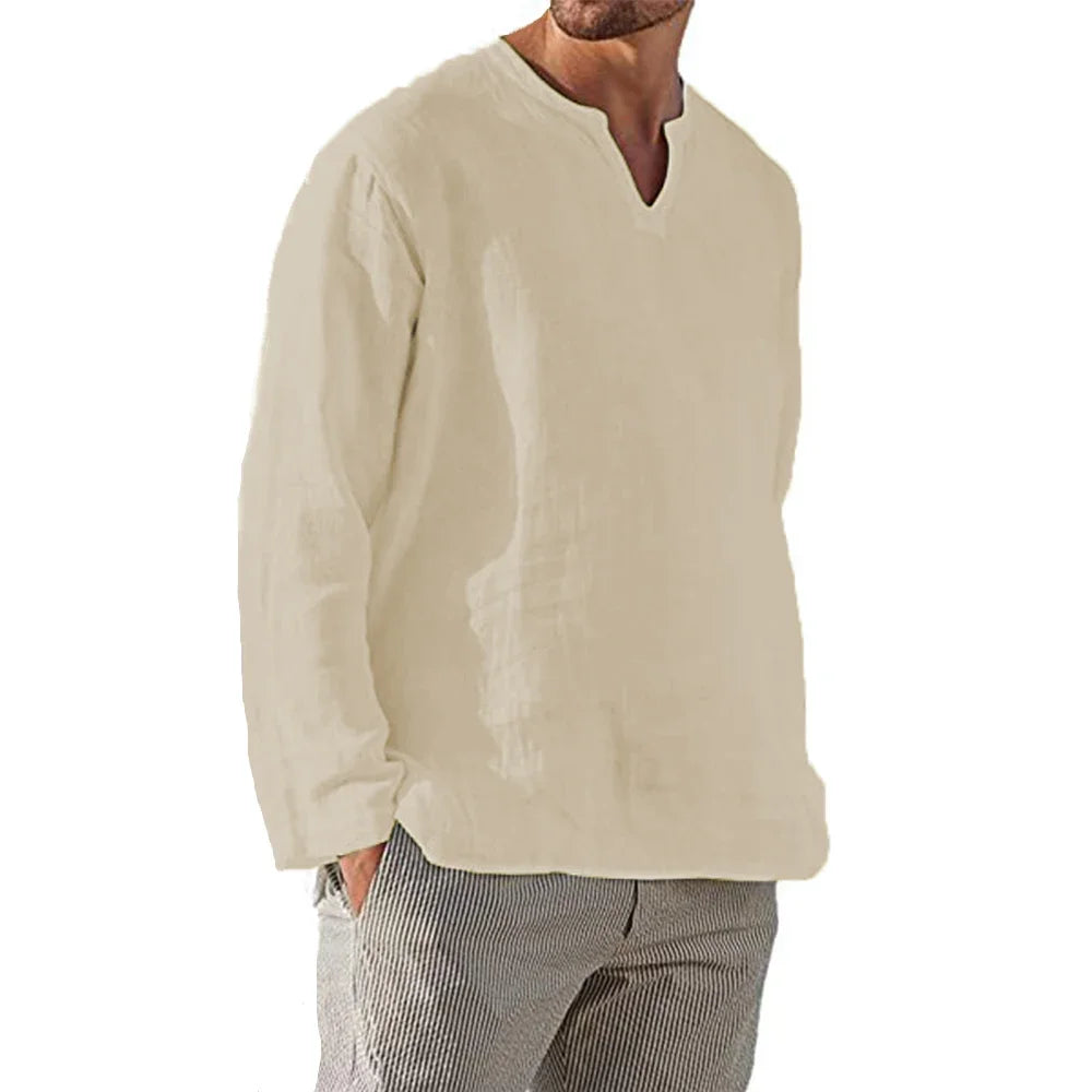 Long Sleeve Cotton Linen Shirt