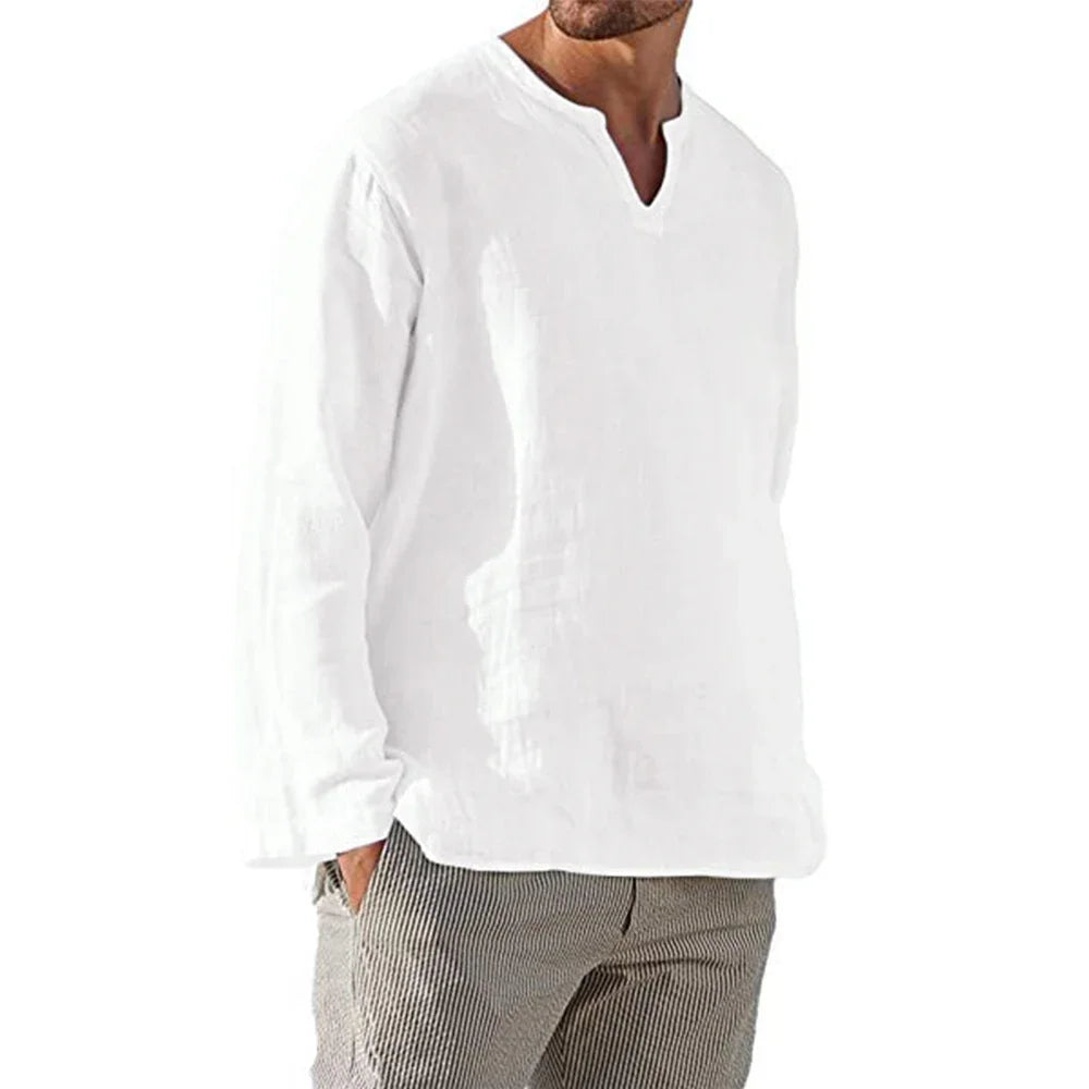 Long Sleeve Cotton Linen Shirt