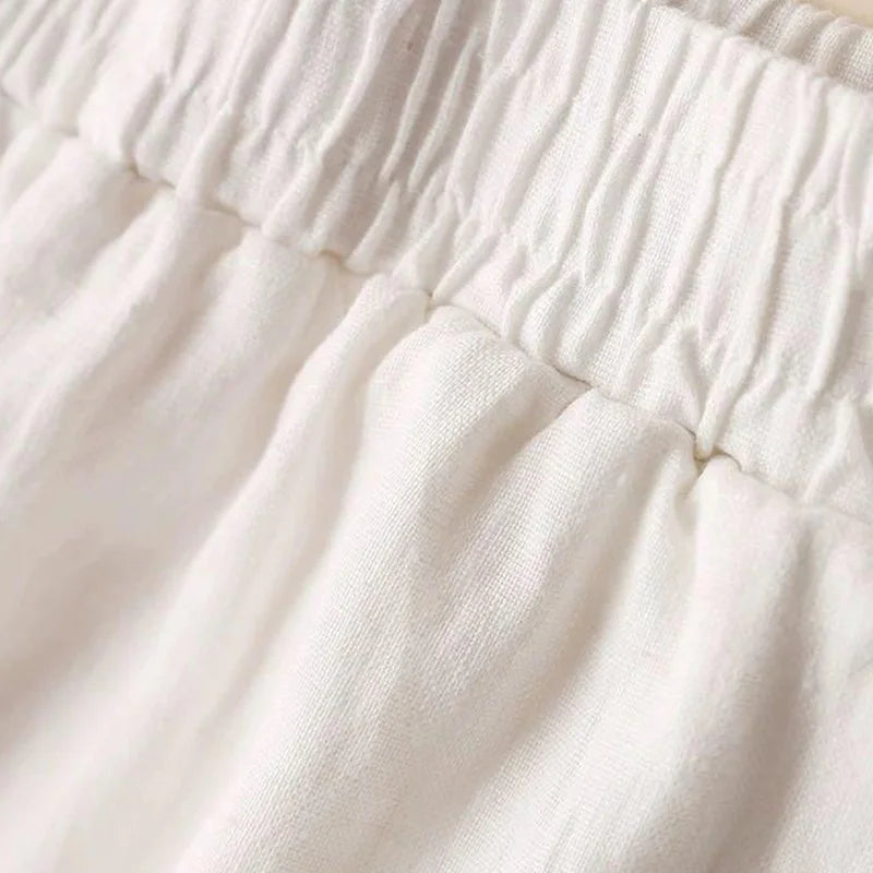 Women Cotton Linen Wide Leg Pants