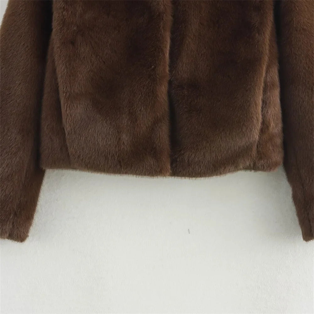 Brown long sleeved jacket for women